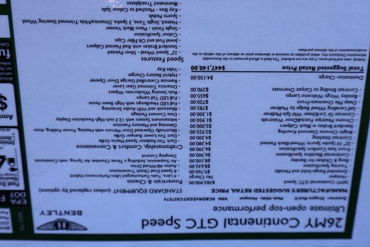 2026 Bentley Continental GTC Speed