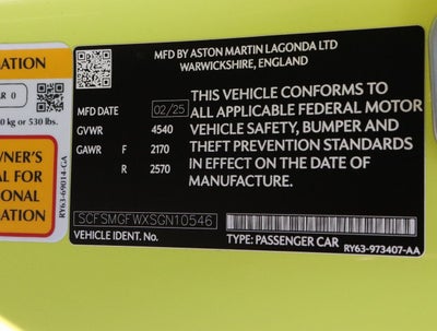 2025 Aston Martin Vantage Base