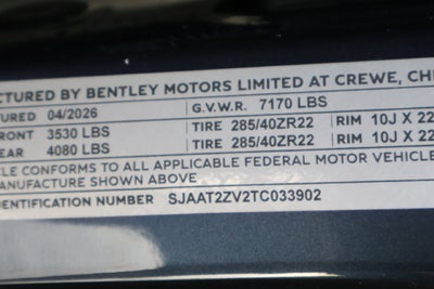 2026 Bentley Bentayga Azure V8