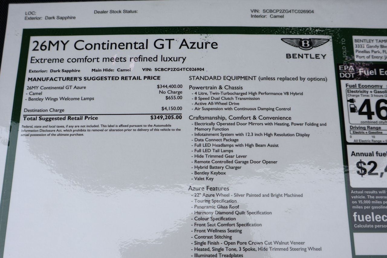 2026 Bentley Continental GT Base