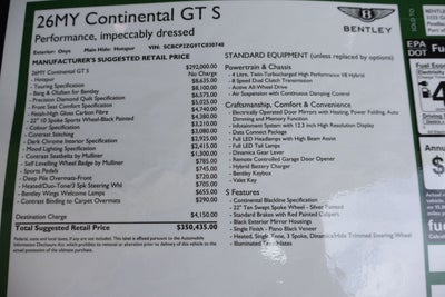 2026 Bentley Continental GT S