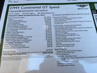 2027 Bentley Continental GT Speed