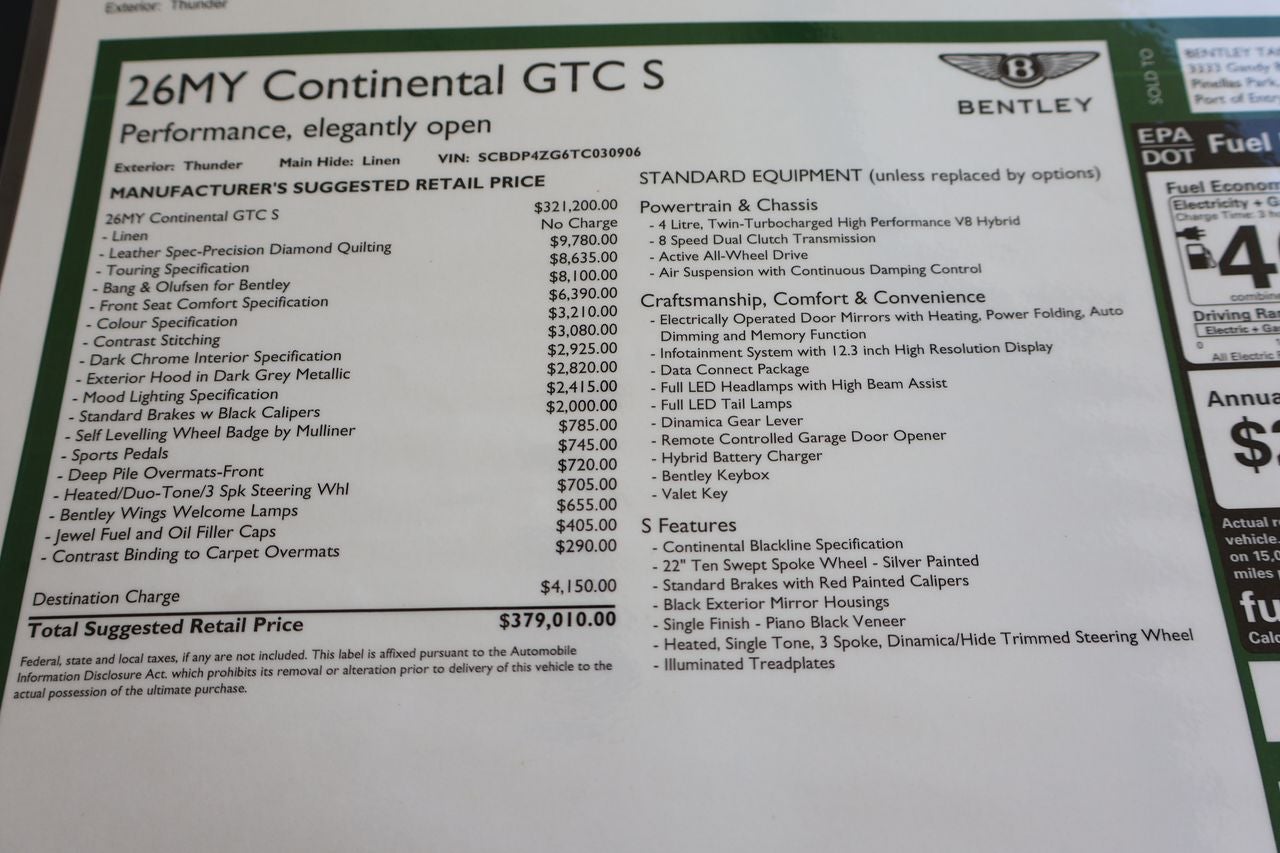 2026 Bentley Continental GTC S