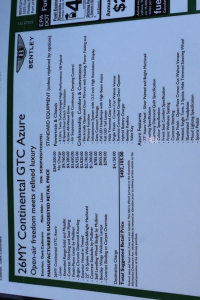 2026 Bentley Azure Base