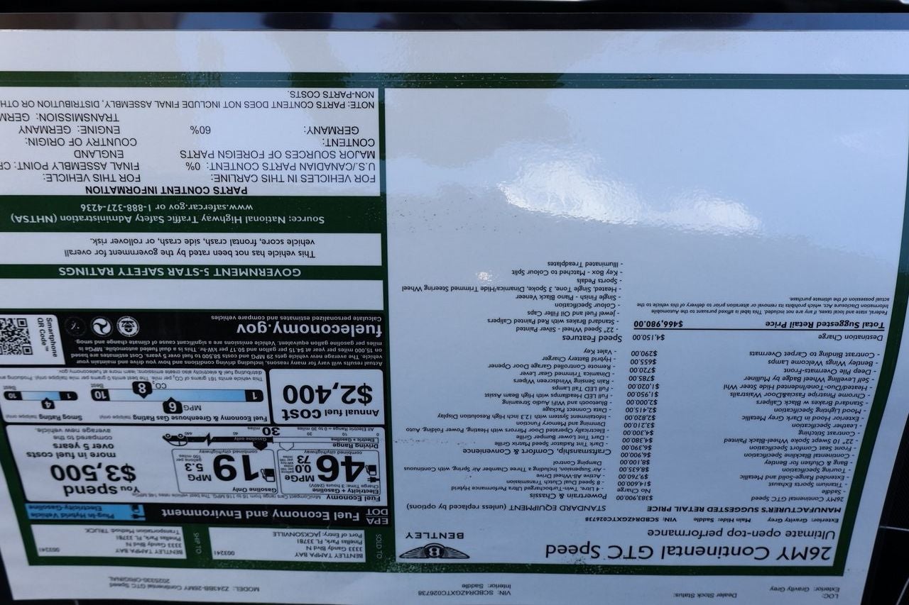 2026 Bentley Continental GTC Speed