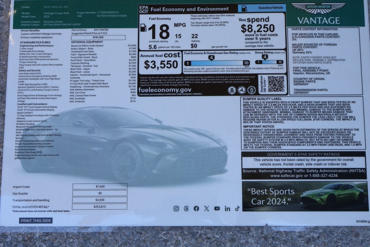 2025 Aston Martin Vantage Base