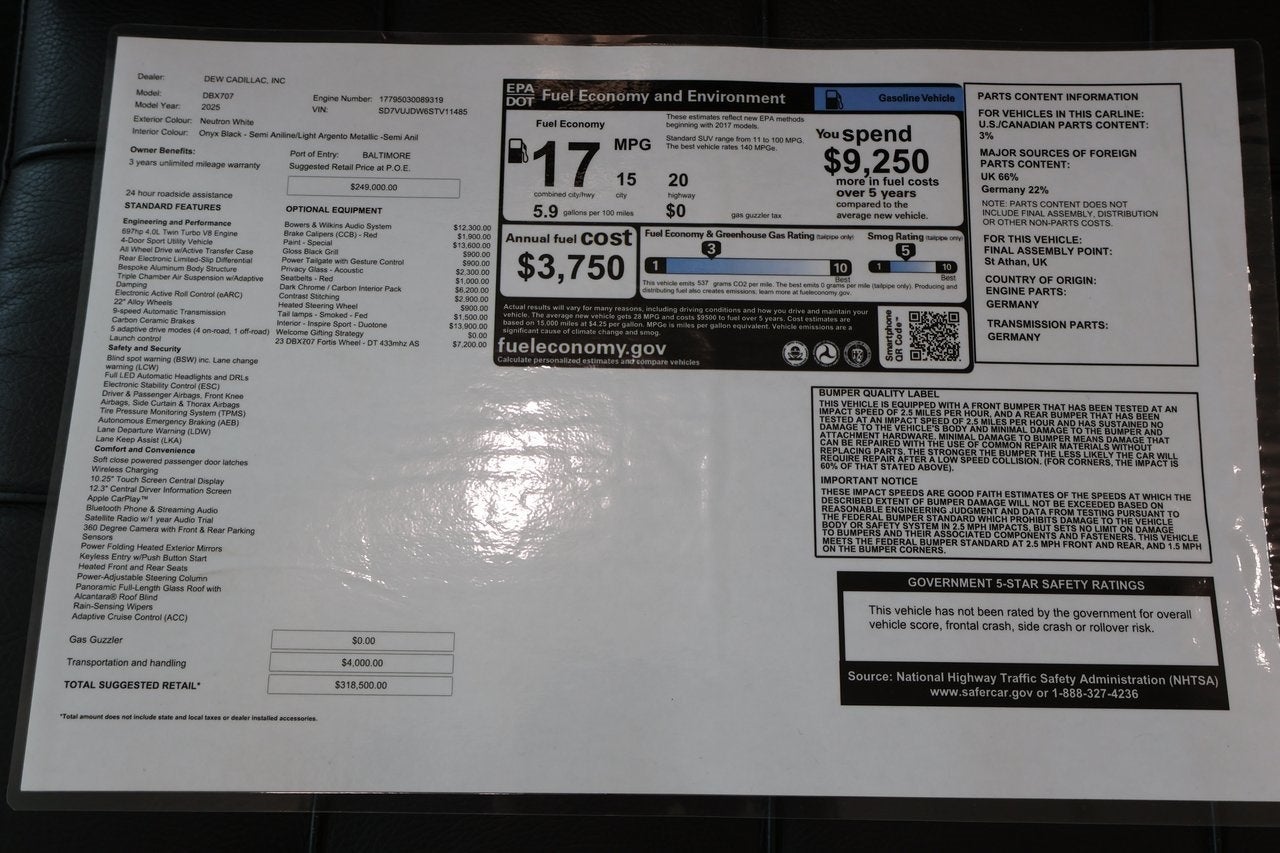 2025 Aston Martin DBX 707