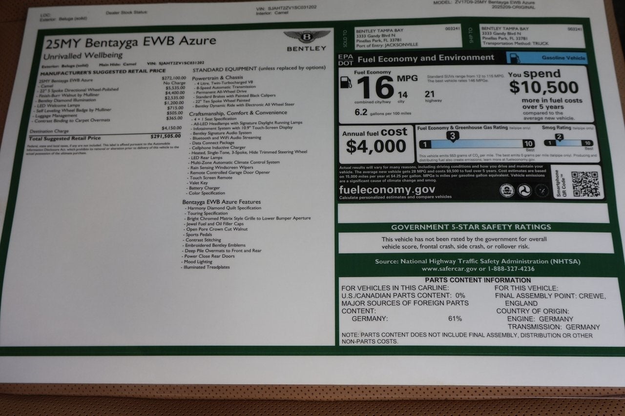 2025 Bentley Bentayga EWB Base
