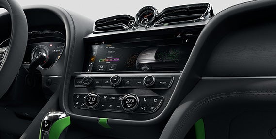 Drive dynamics and performance settings shown on the touchscreen interface of the 2026 Bentayga Speed, emphasizing customizable driving modes and luxury technology.