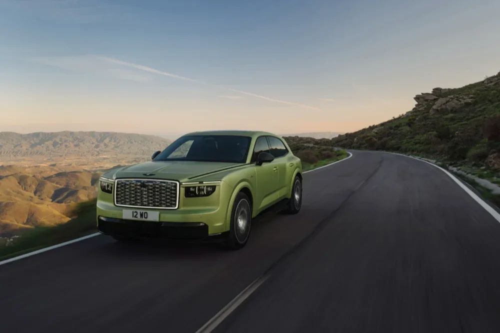 Bentley Torcal S First Edition in Electrum Satin driving on a mountain road