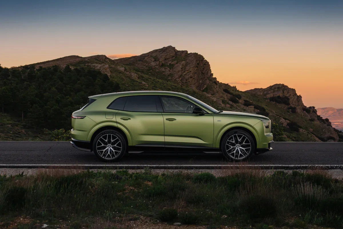 Side profile of the Bentley Torcal S First Edition in Electrum Satin