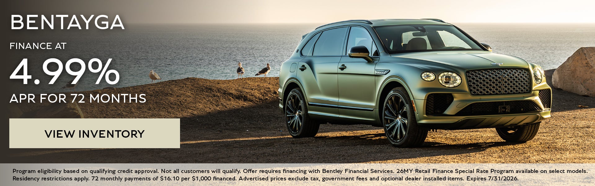 bentayga finance offers